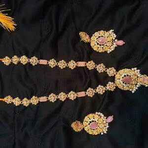 Gold and Pink Jewelry Set
